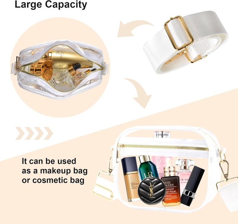 Fibrdoo Clear Bag Stadium Approved, Leather Clear Crossbody Purse Bag for Concerts Sports Events Festivals - Image 5